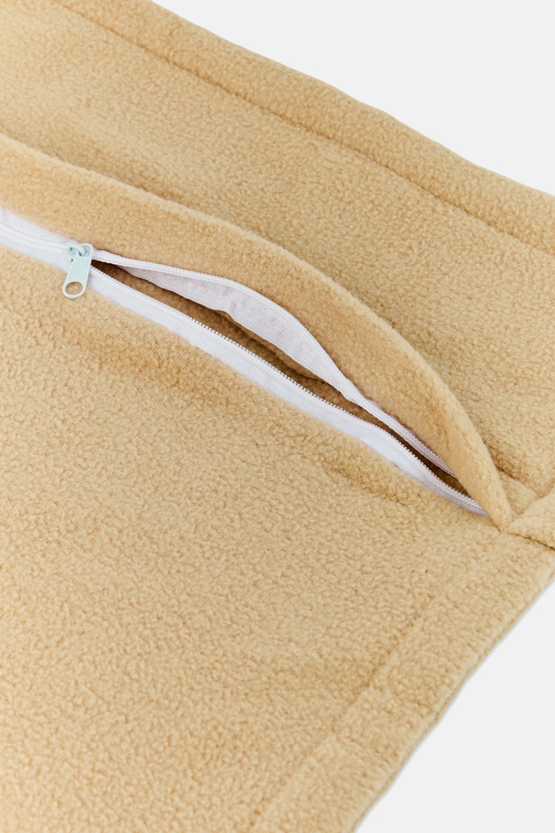 Muy Mucho Fleece Fiber Cushion Cover 45 x 45 cm, Beige - Image 3